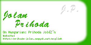 jolan prihoda business card